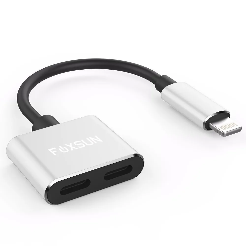 Адаптер для разветвителя Lightning 2 в 1 iPhone 7/8/X/ двойной портов lightning адаптер наушников