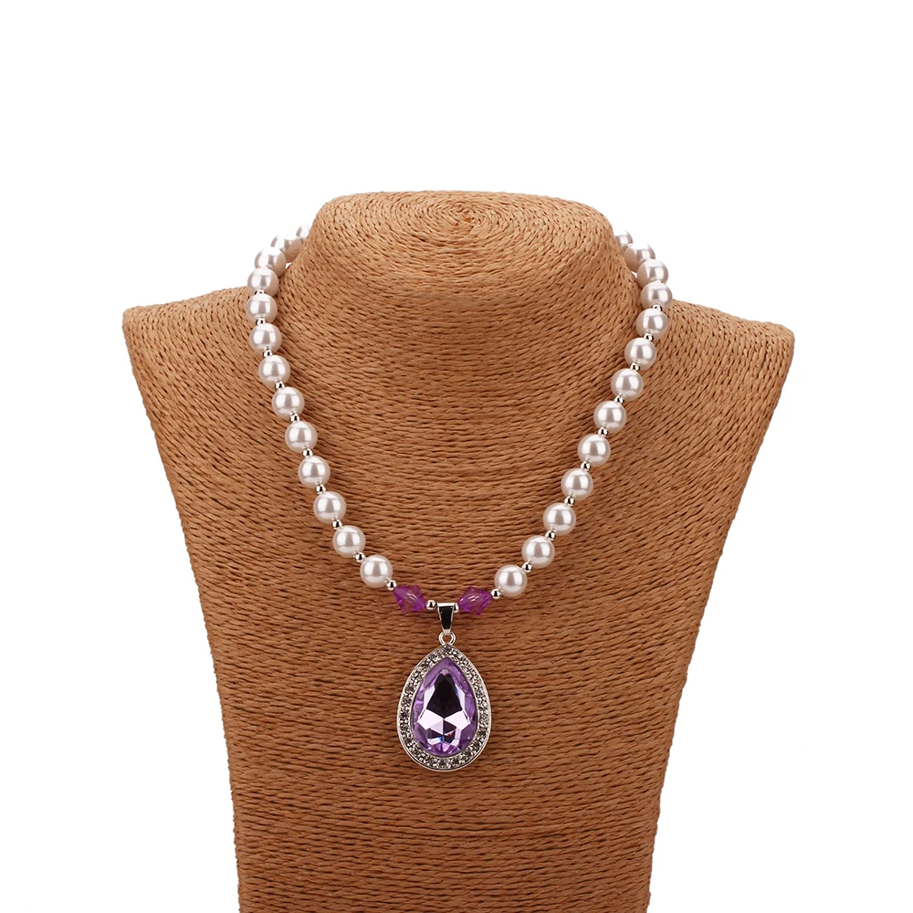 Vcmart Purple Amulet Teardrop Women Choker Necklace Kids Princess Sofia the First Chunky Bubblegum Best Gift | Украшения и