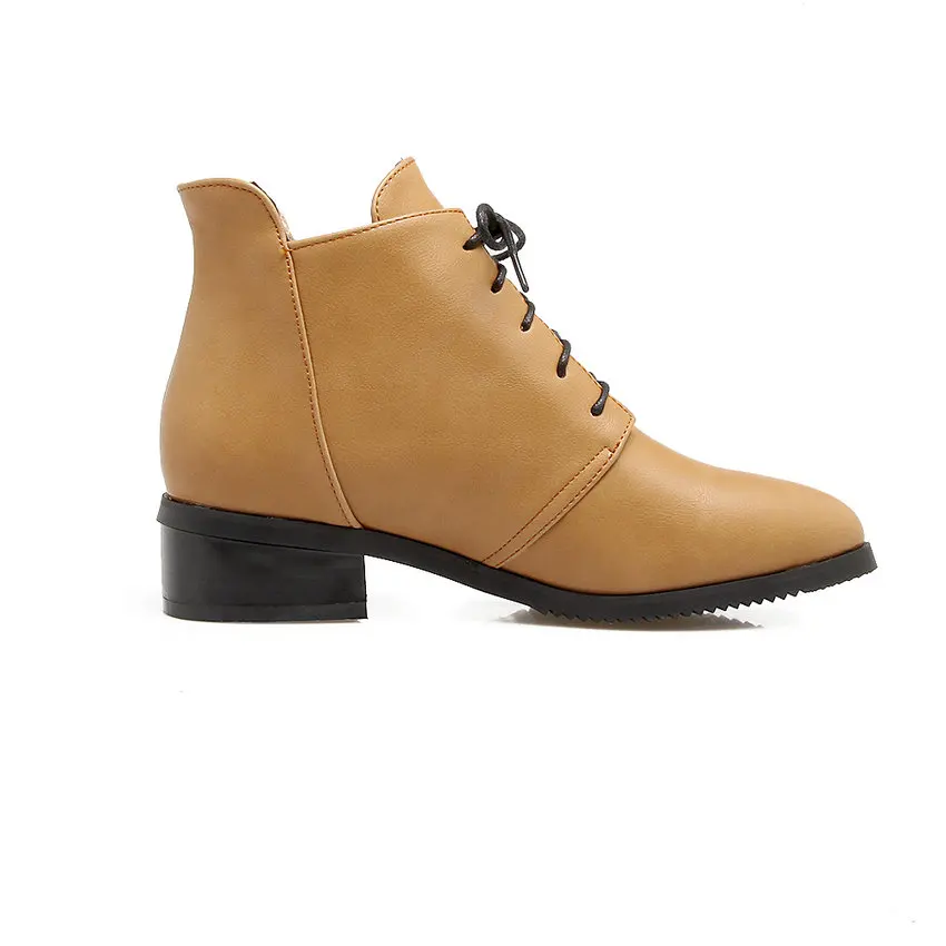 ESVEVA/2018 г. Женские ботинки Осенняя короткая плюшевая обувь на среднем каблуке