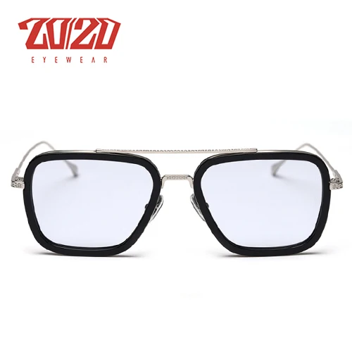 C21SilverBlue 20/20 дизайнерские поляризованные Винтажные Унисекс Ретро алюминиевые солнцезащитные очки Tony Stark мужские модные солнцезащитные очки для женщин gafas de sol mujer - Цвет линз: C21SilverBlue