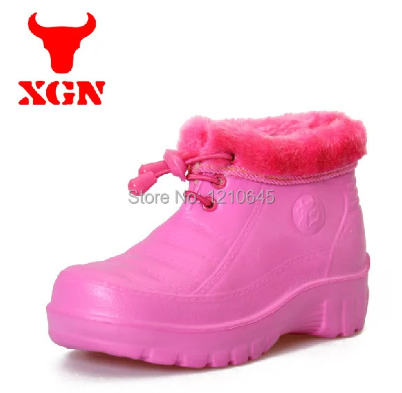 Waterproof Thick Plush Furry Warm Soft Slip-on Pink Ankle Boots for Women Lightweight Winter Womens/Girls Home Size 4-6 | Обувь