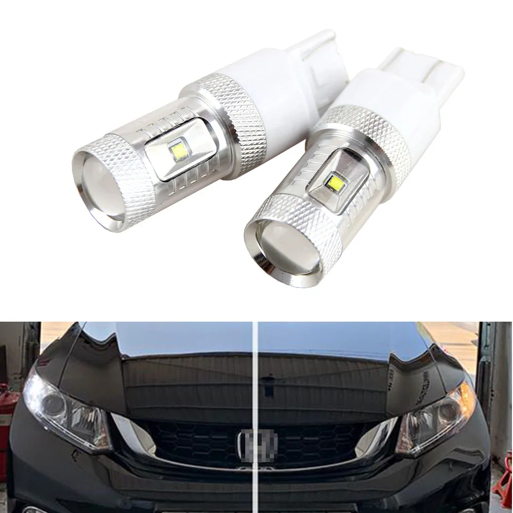 2 шт. 30 Вт Светодиодный W21/5 Вт T20 7443 Canbus без ошибок светодиодный DRL для Honda Civic 9th. Gen. Sedan