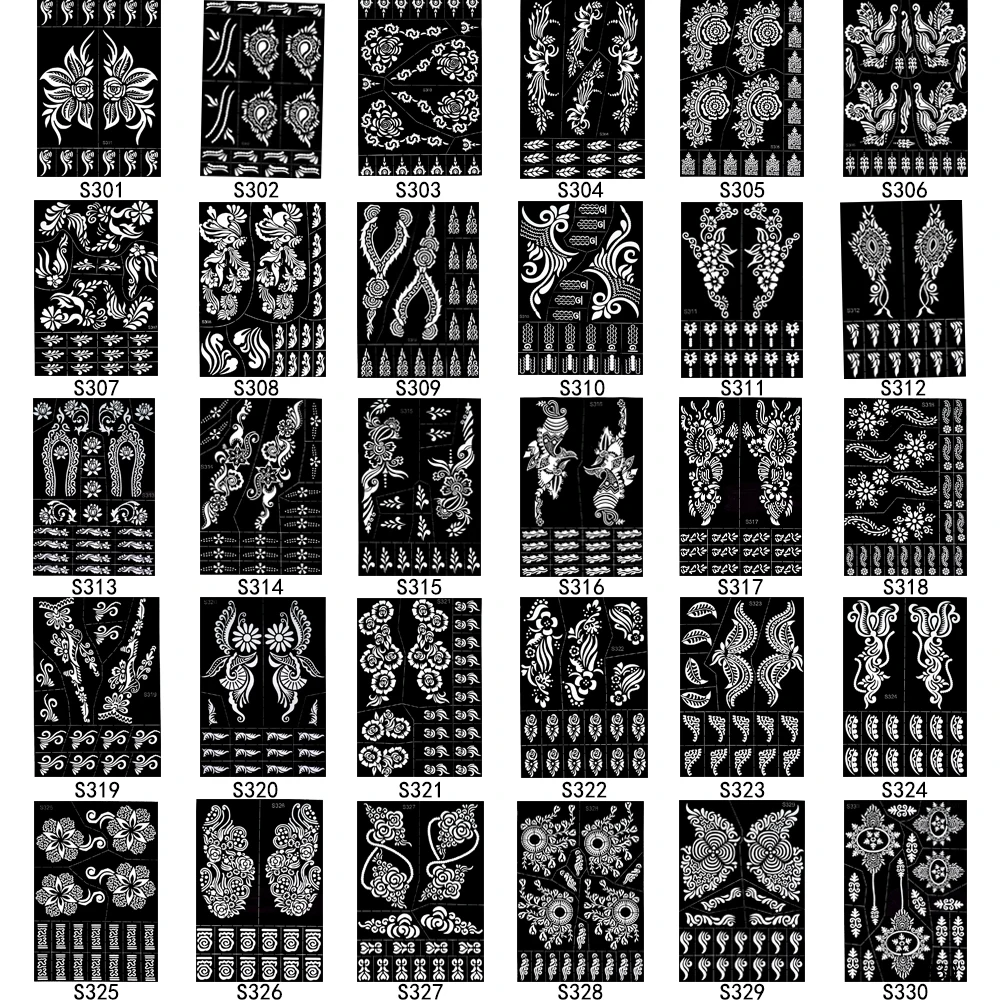 1 Набор инструментов для макияжа большой трафарет татуировок с хной