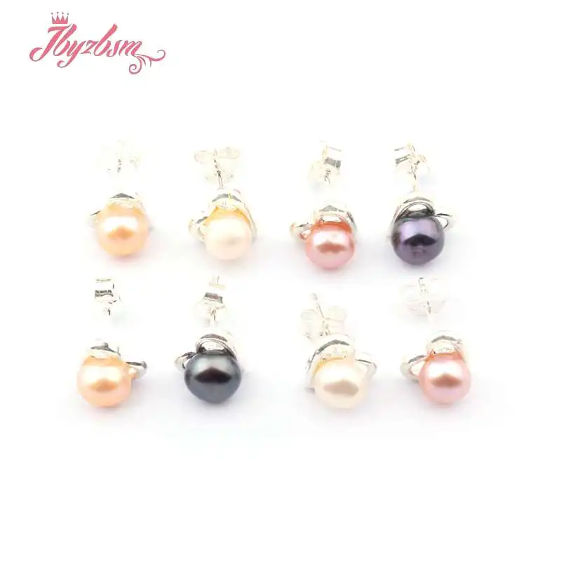 Женские серьги с натуральным круглым пресноводным жемчугом 6 мм|earrings fashion|earrings free