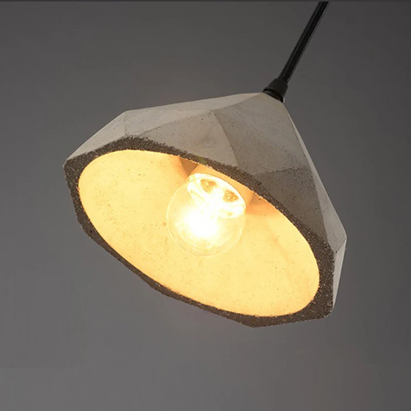 Лофт винтажный бетонный подвесной светильник E27 LED промышленный цемент с 5 видов