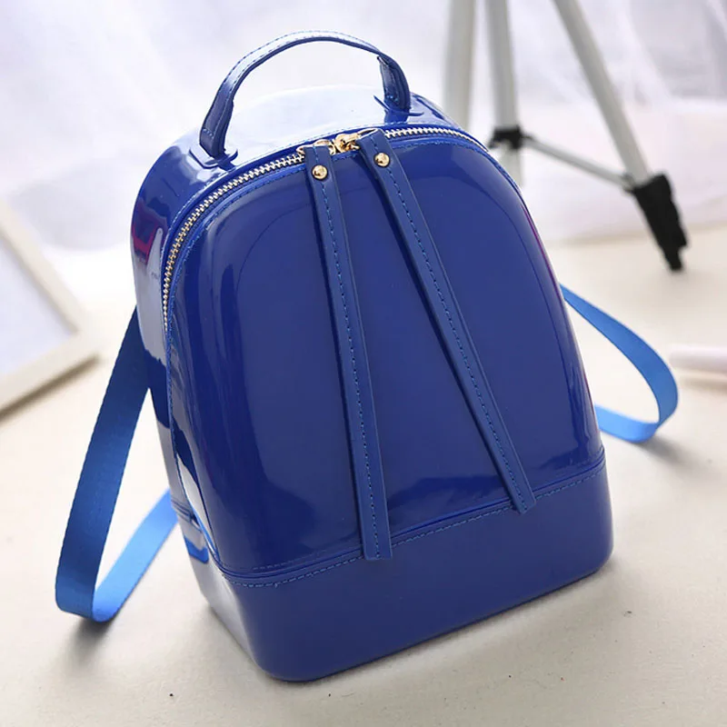 Royal blue Солнечный пляж, женские рюкзаки, женская резиновая задняя Сумка, желе, милый, каваи, ПВХ, сумка для детей, подарок для детей, маленькая девочка, школьная сумка - Цвет: Royal blue