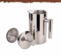 1pc 3508001000ml double wall stainless steel french press pot filter coffee plunger anti scald design tea maker 0831