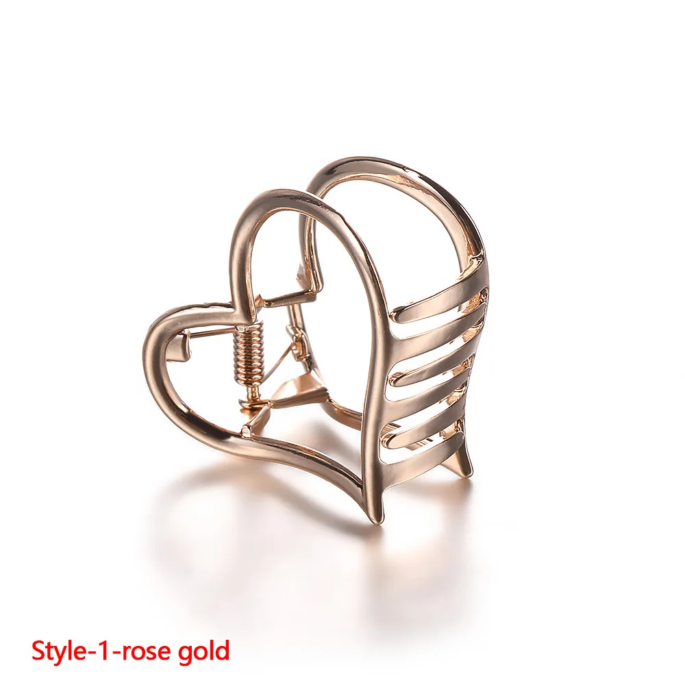 Rose Gold 01 1 шт. Стильные Металлические в форме сердца женские заколки для волос простые женские элегантные шпильки заколка Инструменты для укладки волос аксессуары - Цвет: Rose Gold 01
