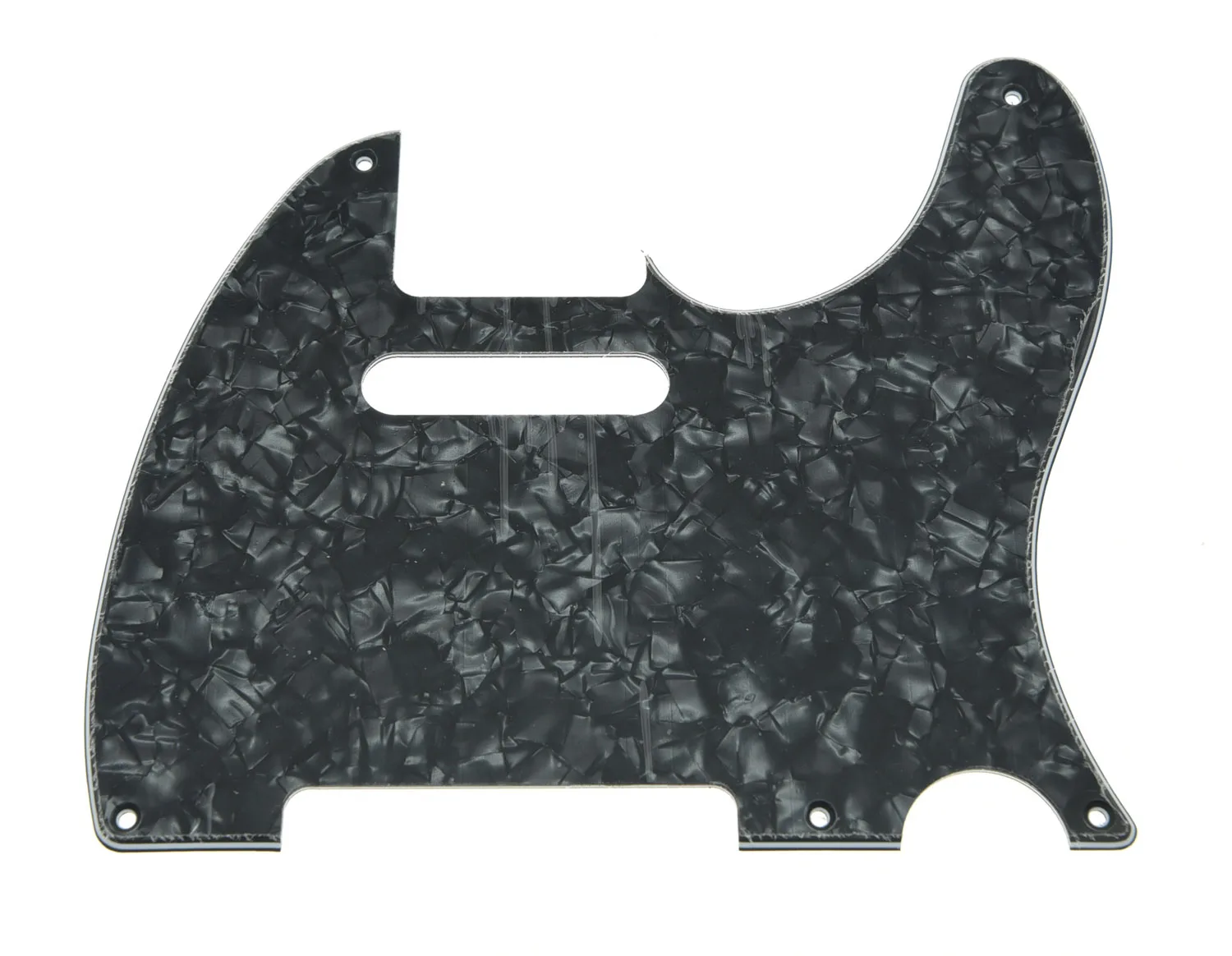 KAISH Telecaster Pickguard винтажный телегитарный стиль 5 отверстий Накладка для защиты деки с винтами различные цвета для телегитары - Цвет: Black Pearl