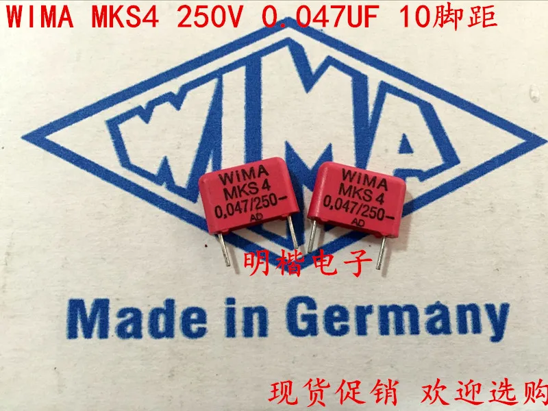 2020 hot sale 10pcs/20pcs German capacitor WIMA MKS4 250V 0.047UF 250V 473 47NF P: 10mm Audio capacitor free shipping