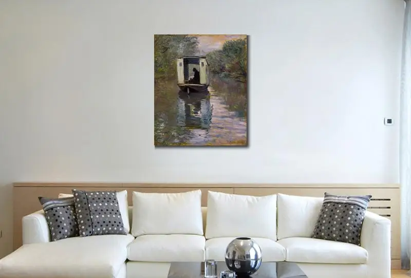 Картина маслом Клода Моне ручной работы высокое качество Le Bateau Atelier (The Boat Studio)
