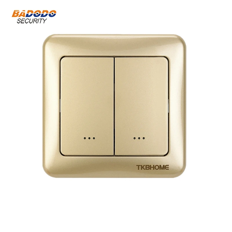Z-Wave Plus TKB Home TZ35D двойной настенный Регулируемый выключатель с двумя вёслами для ламп накаливания 80X80 мм Тип