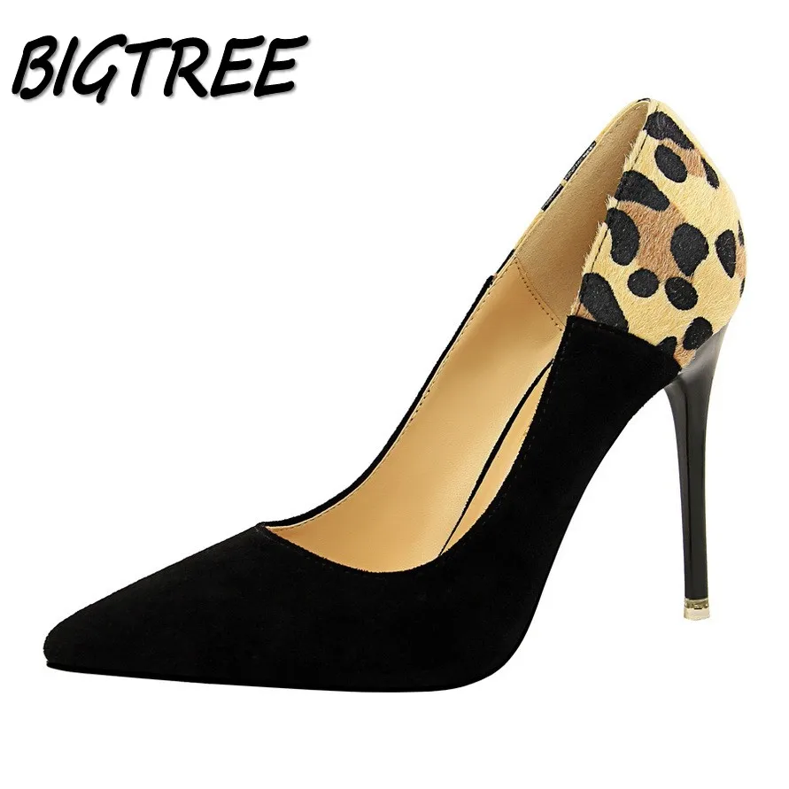 BIGTREE Women Pointed Toe High heels Shoes Woman Pumps Ladies Fashion Wedding Party sexy Mixed colors Leopard grain Stilettos | Обувь