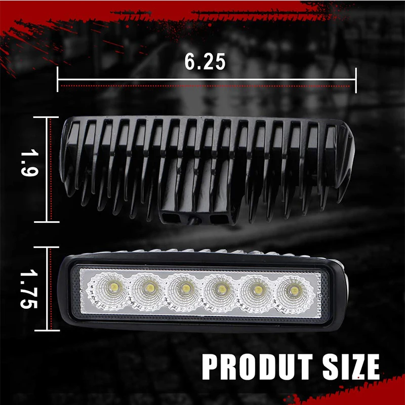 New 4Pcs 6Inch 18W Flood Led Work Light Backup Lamps Pod Driving Fog Offroad Fits for ATV SUV Pickup Trucks Boat 12V 24V | Автомобили и