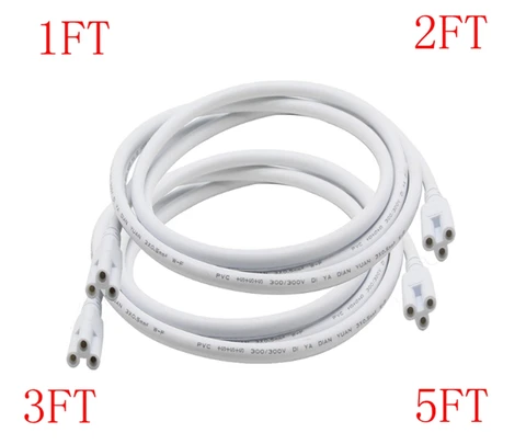1FT-5FT T5 T8 двухсторонний 3-контактный Соединительный кабель для Светодиодный Ной трубки, Удлинительный шнур T5 T8 для интегрированной светодиодной флуоресцентной лампы