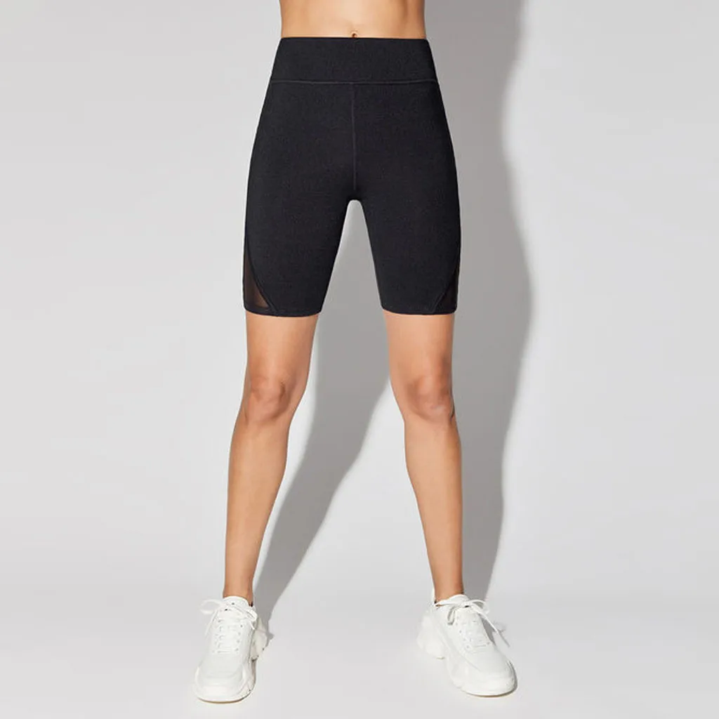Sexy Yoga Shorts Women Sports Wear Fitness Short Pants Female Push Up Gym Clothing Solid Color Elastic Breathable#P2