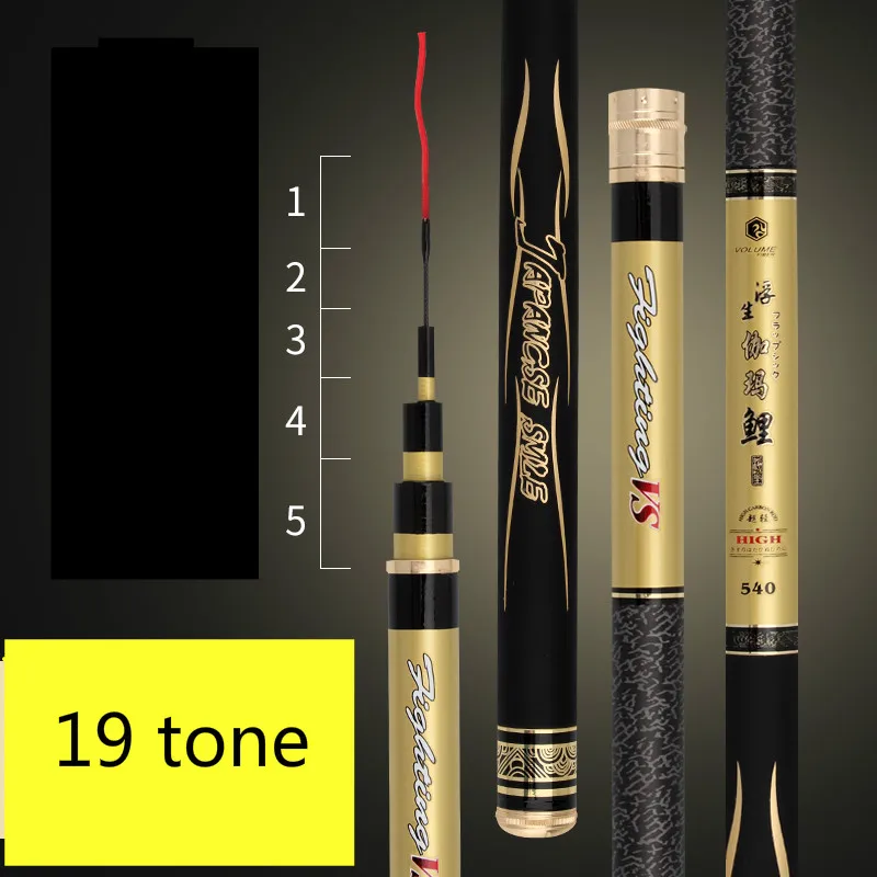3.6m 7.2m Taiwan Fishing Rod Ultra-light 6H Super Hard Olta 19 Tonalty Long Section Hand Fishing Pole Fishing Gear Vara De Pesca enlarge