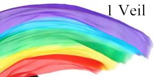 1pcs scarf only Настоящая шелковая вуаль пой стример брошенные шары танцор живота сценический реквизит живота танцевальный костюм аксессуар - Цвет: 1pcs scarf only