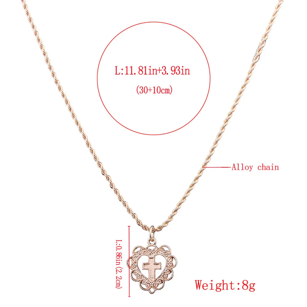 MLING новейший полый кулон крест с сердцем ожерелье розовое золото цвет s модные