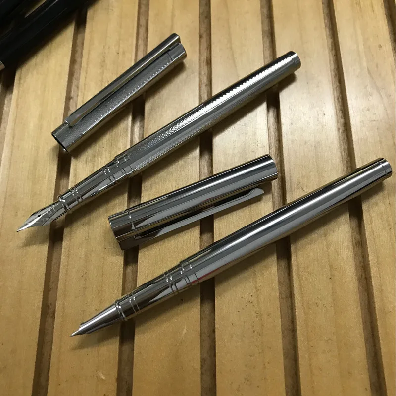 Горячая новинка Jinhao 126 чернильная авторучка с капюшоном полностью серебряного