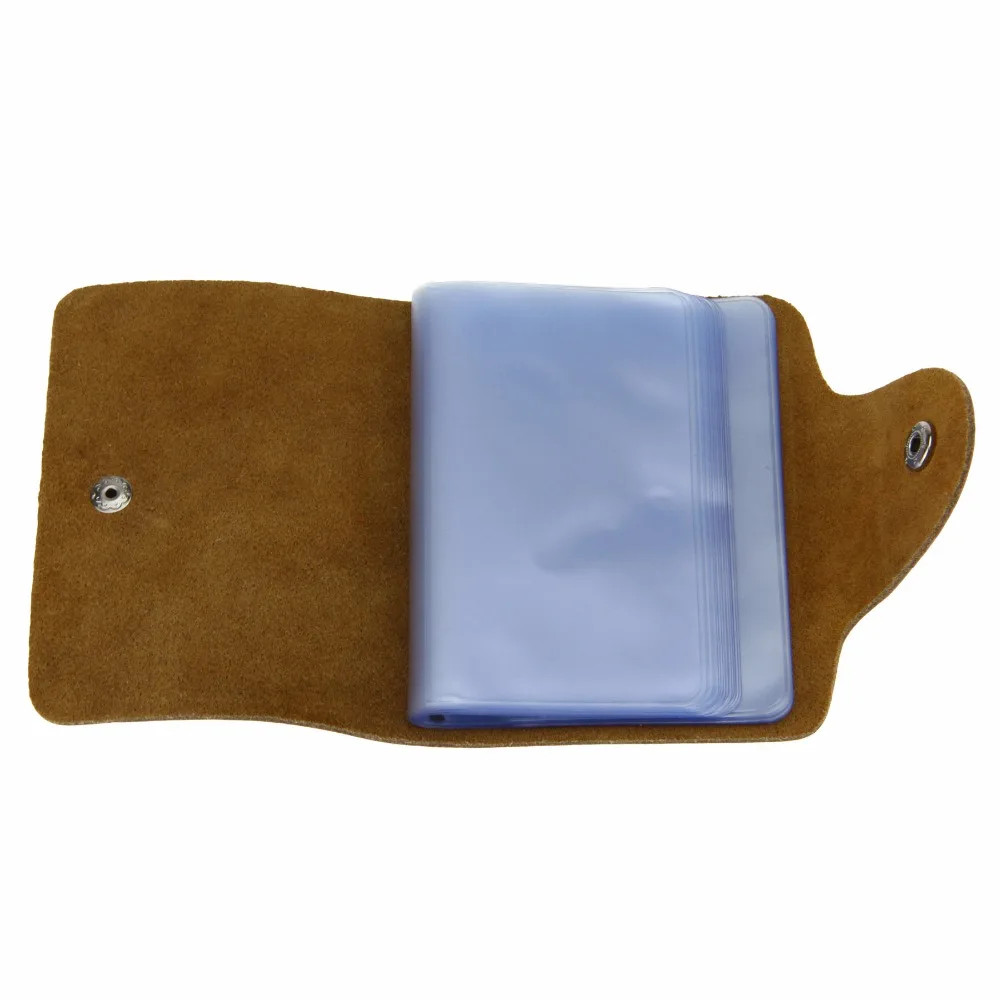 Small Portable Soft Genuine Leather Credit Business ID Card Holder Case Purse Solid Color Pocket Wallet Pouch Organizer 26 Slots |