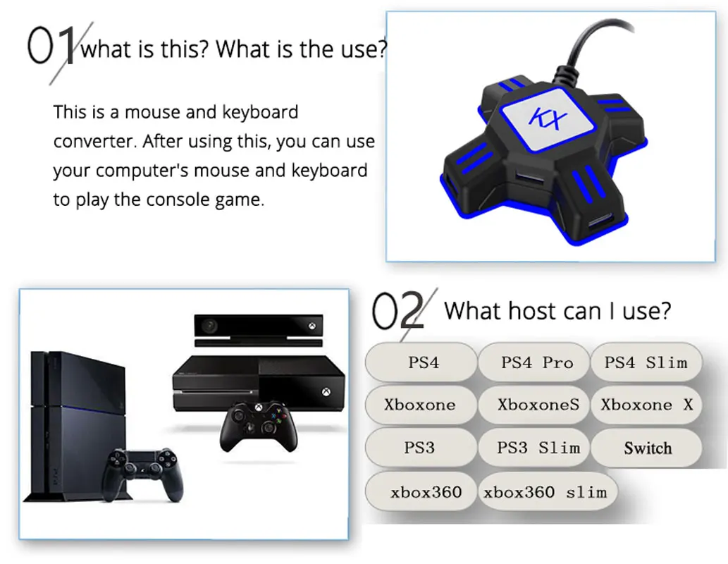 PS4 Xbox One переходник для мыши геймпад контроллер конвертер для PS4 PS3 Xbox One nintendo переключатель FPS игры аксессуары