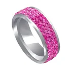 Кольцо QianBei с трехрядными фианитами женское, элегантное обручальное кольцо из нержавеющей стали золотистыйсеребристый, ювелирные изделия Для Альянса