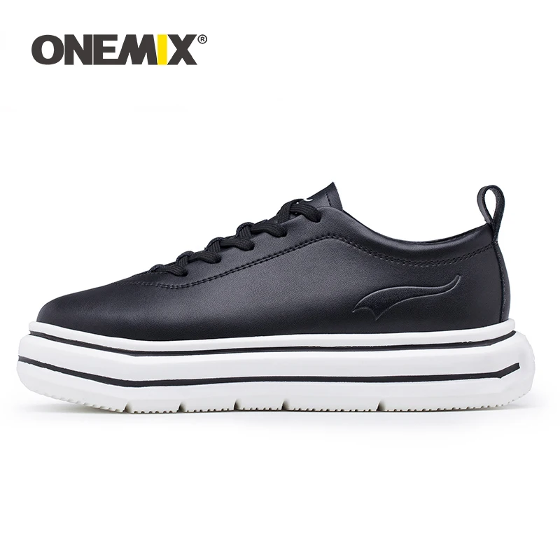 

ONEMIX 2023 Summer New Vulcanization Women Skateboard Shoes Casual Sneakers Comfortable Leather Fashion Height Increasing Flats