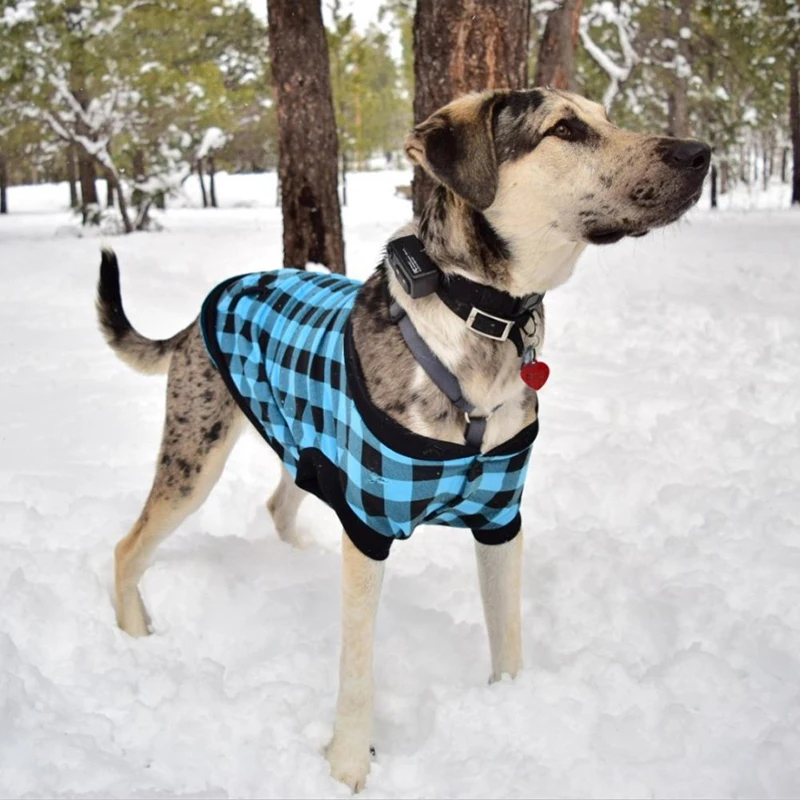 Hoomall Одежда для собак свитер питомцев больших клетчатая рубашка пальто теплая
