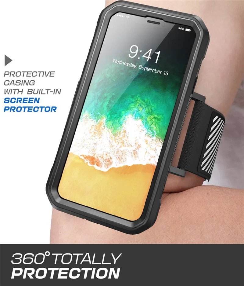 Чехол SUP для iPhone XS X, чехол с повязкой, легко прилегающий, спортивный, для бега, с встроенной защитной пленкой для экрана, для iPhone X XS, 5,8 дюймов