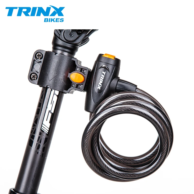 Антикражный велосипедный замок TRINX 1 2 м безопасный из стальной проволоки для