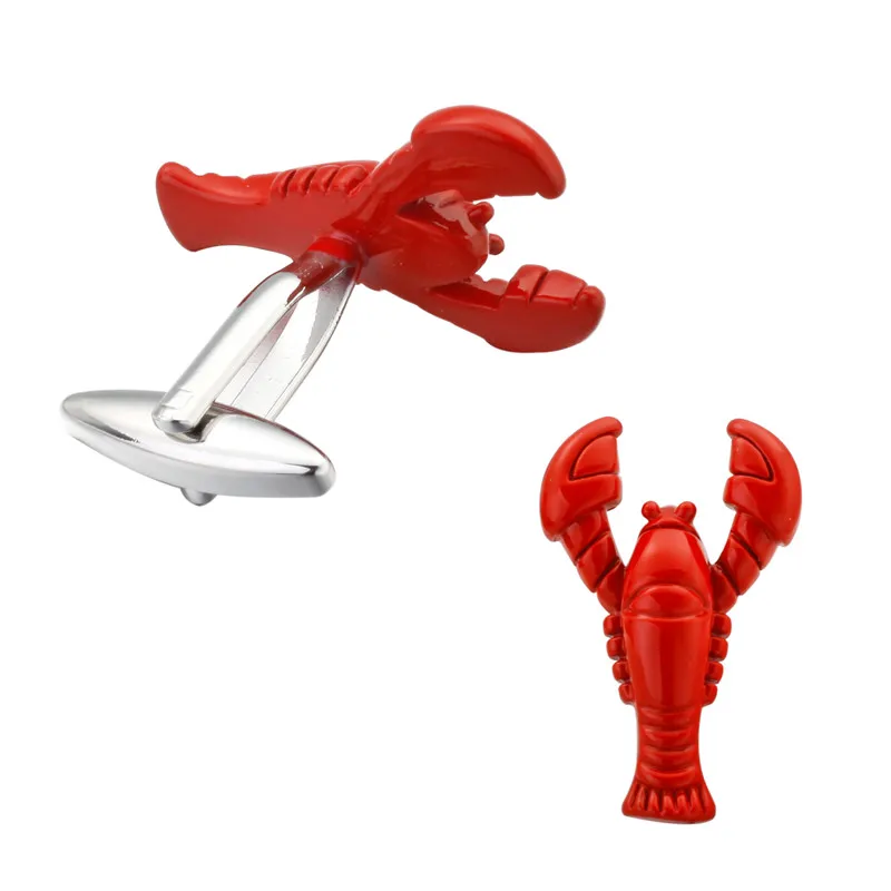 Бренд красного омара Запонки высокого качества для мужской рубашки свадебной вечеринки Запонки с лаковой пуговицей Аксессуары на.