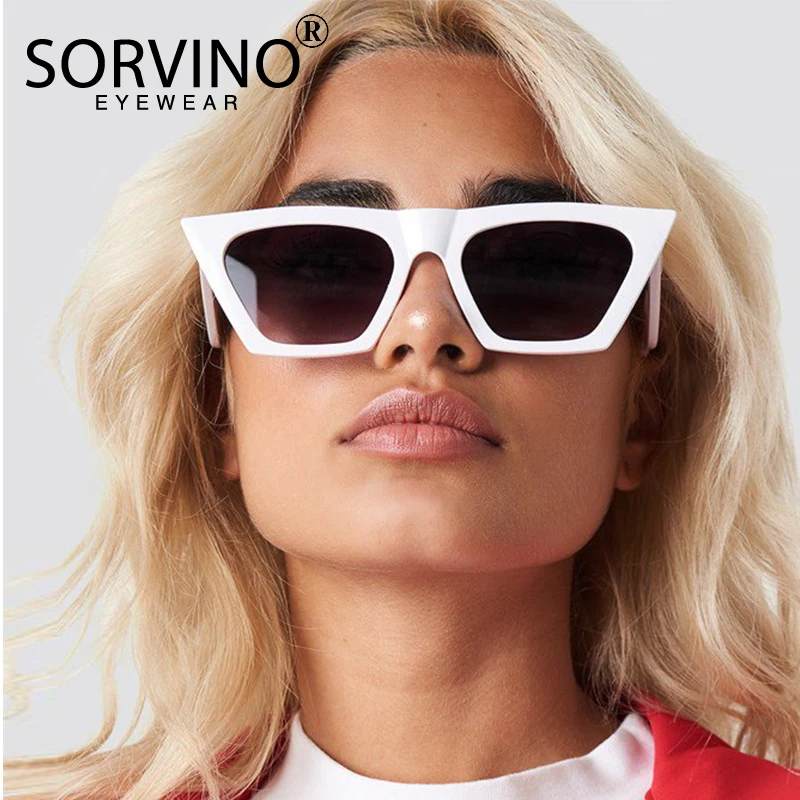 SORVINO, ретро, черная оправа, кошачий глаз, солнцезащитные очки,, женские, фирменный дизайн, уникальные, полигоновые, квадратные, солнцезащитные очки, голубые, розовые оттенки, SVN44