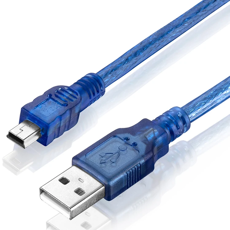 Bochara Mini 5P USB кабель USB 2,0 Тип A штекер для Mini 5P Мужской кабель для передачи данных двойное экранирование(фольга+ Плетеный) 30 см 50 см 1 м