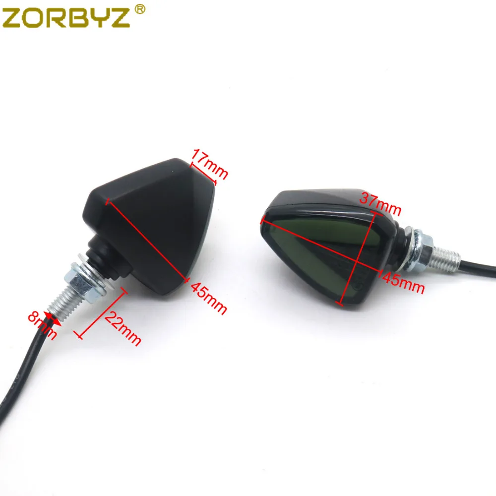 ZORBYZ Универсальный черный мотоцикл светодиодный Янтарный фонарь со стрелкой Задний сигнал поворота, стоп-сигналы Индикаторы Для Honda Suzuki Yamaha