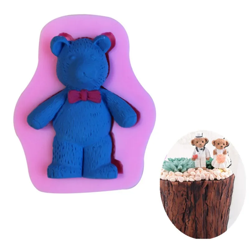 Форма медведя из мультфильма силиконовая форма для торта 3D DIY антипригарная