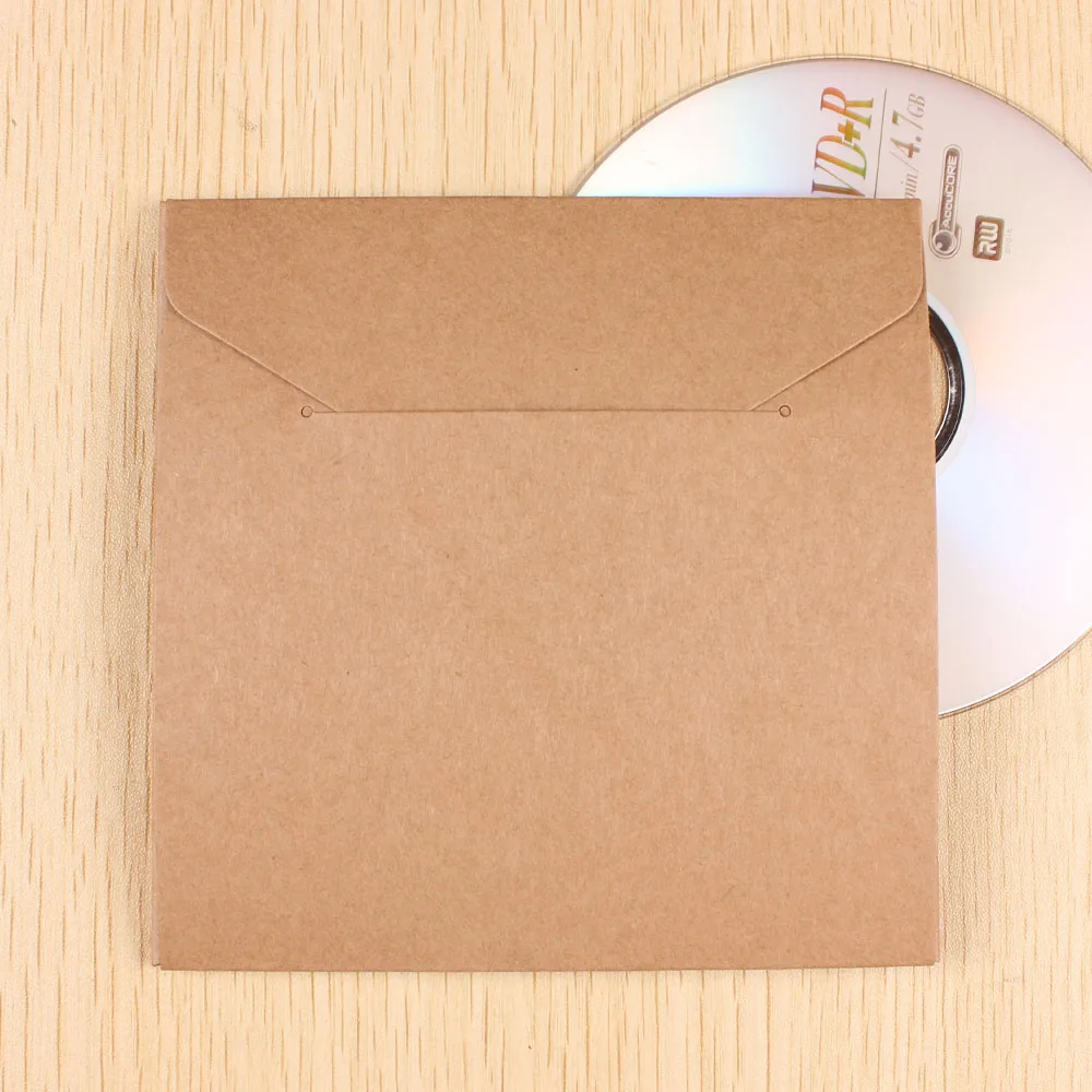 10 шт. Крафт одного КОМПАКТ-диска CD мешок Качество Крафт-Бумаги dvd сумки Обложка