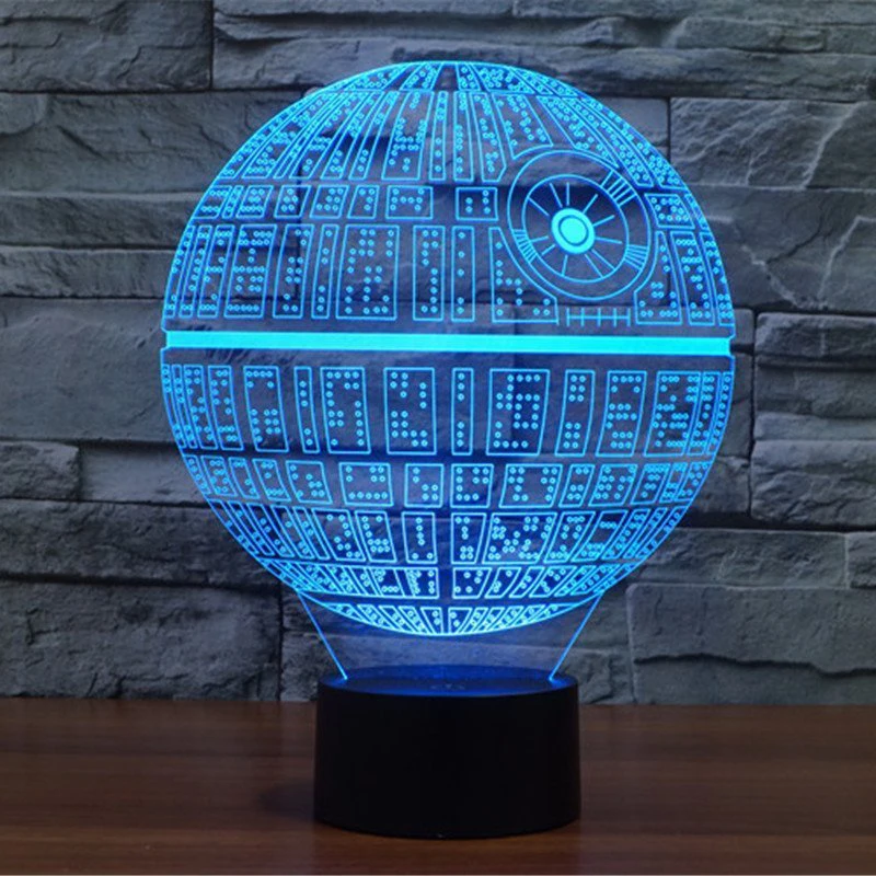 Светодиодная 3D лампа в стиле Звездных войн ночсветильник с USB Регулируемая 7