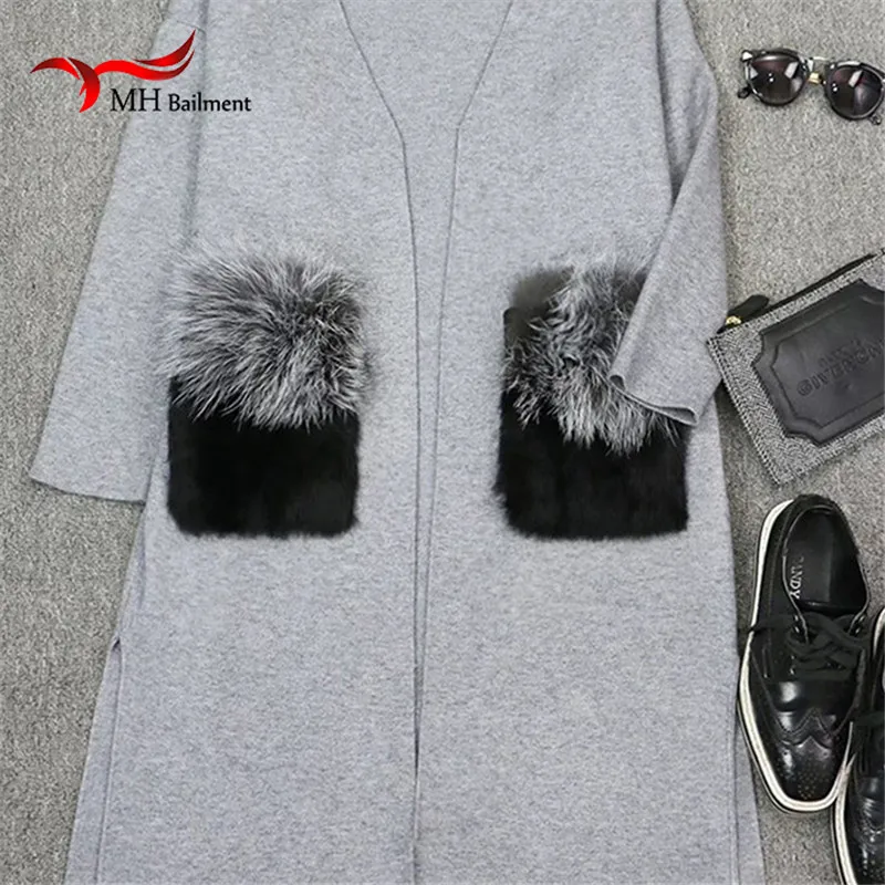 Зимнее женское пальто из натурального Лисьего меха со съемным карманом|pocket|pocket