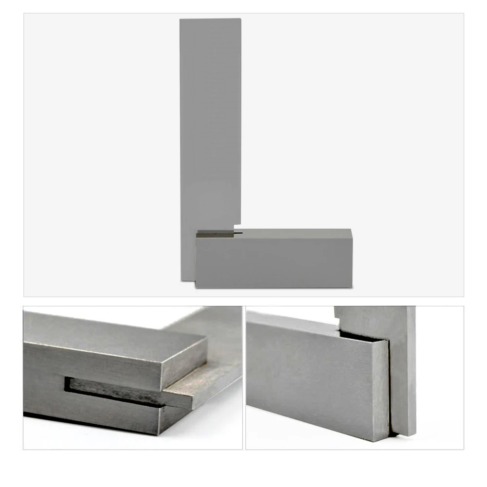 

1pc Stainless Steel Angle Square Ruler Guage 90 Degree Grade 1 Angle Wide Base 63x40/80x50mm For Measure Tools