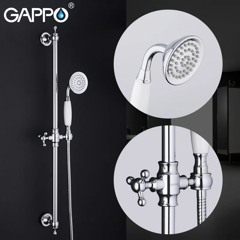 

GAPPO shower Slide bar faucet bath tap mixer wall faucet bath shower system brass wall mounted mixer rain waterfall tap grifo