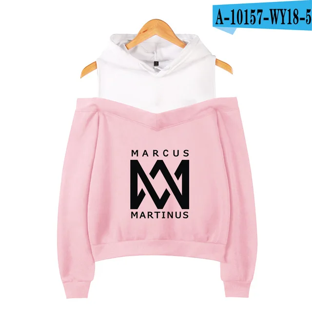 pink Marcus Martinus толстовки с открытыми плечами, свитшоты с солнечной системой, модные женские эксклюзивные Kpop сексуальные толстовки с капюшоном, толстовка в стиле хип-хоп, куртка - Цвет: pink