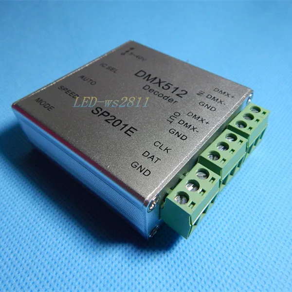 DC5V ~ 40V SP201E DMX512 decoder driver led rgb controller SPI Converter easy to use for ws2811 ws2801 ws2812 strip tape | Освещение