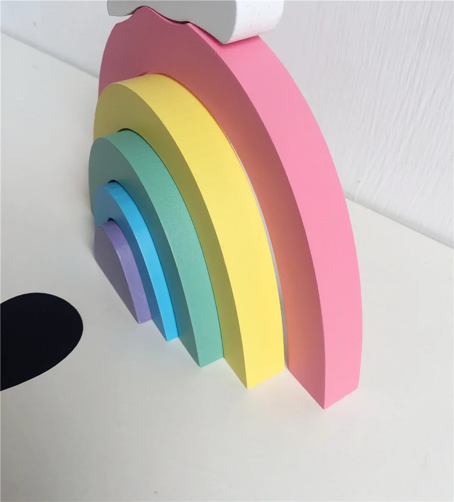 22 см* 16 см Ins Nodic Macaron Rainbow Jenga Новорожденный ребенок в детская кроватка декор комнаты фотографии реквизит украшение для детской спальни