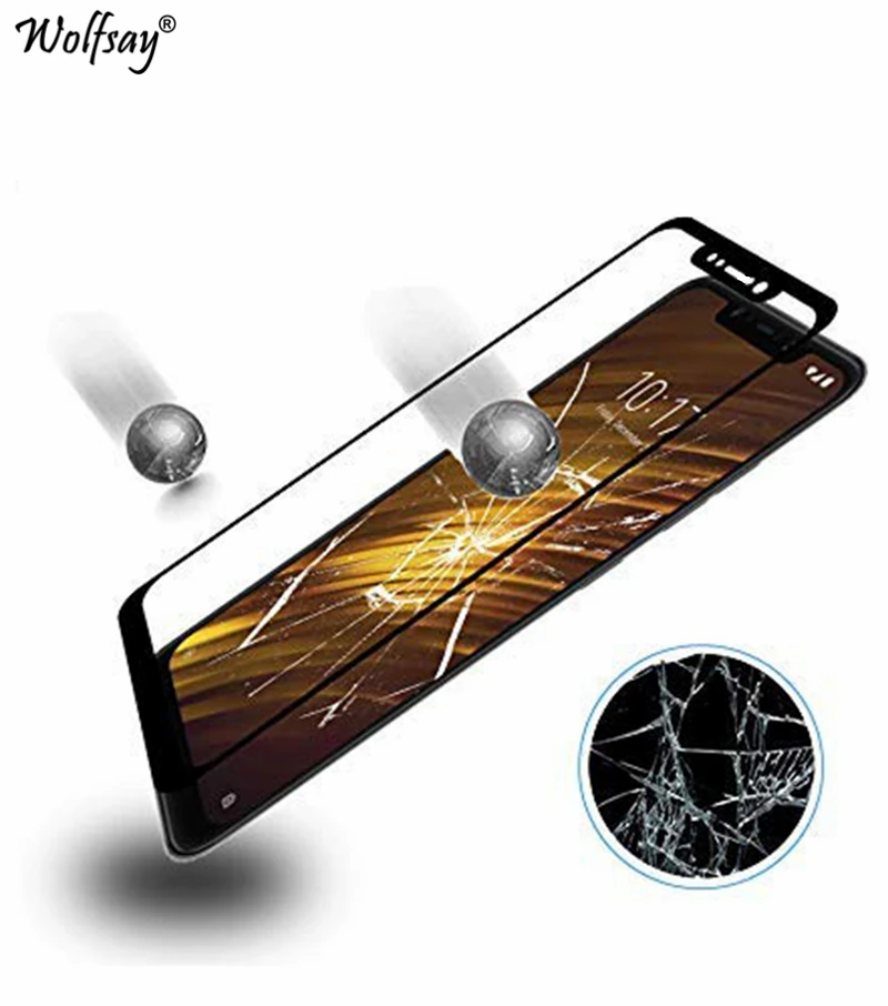 1 шт полное покрытие стекла Xiaomi Pocophone F1 протектор экрана закаленное стекло Xiaomi Pocophone F1 защитная пленка Pocofone F1 стекло