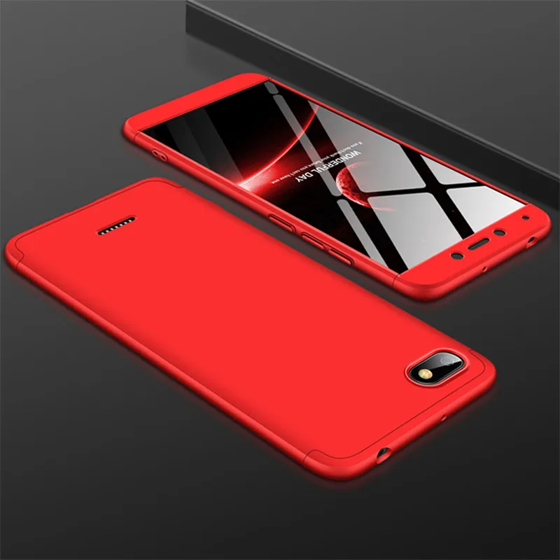 Pure Red 3-в-1 чехол 360 закаленное Стекло+ чехол для сяоми редми 6a 6 про чехол для ксиоми 5a 4x чехол для сяоми ми a1 а2 лайт чехол Покофон Ф1 Стекло+чехол Redmi 6A 6 Pro 5A 4X чехол for Xiaomi Mi A2 lite Mi8 Pocophone F1 - Цвет: Pure Red