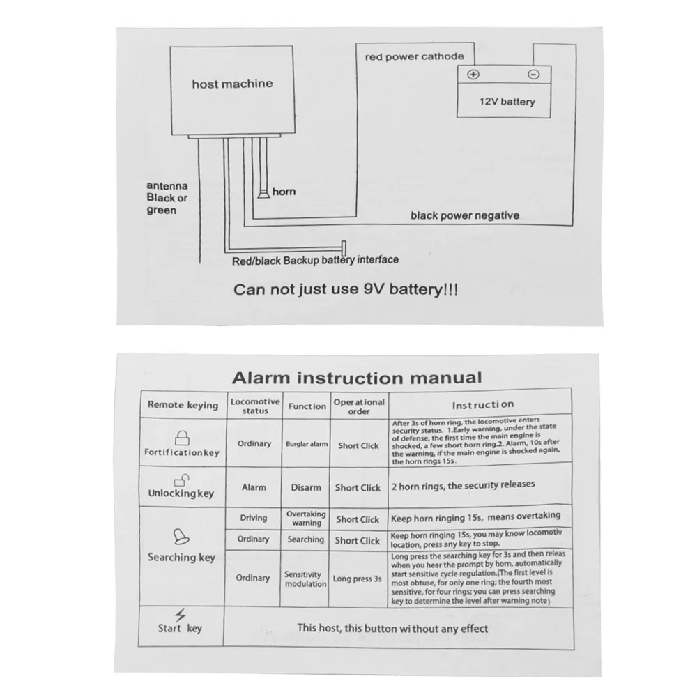 Универсальный пластиковый Мотоцикл Охранная сигнализация Пульт дистанционного