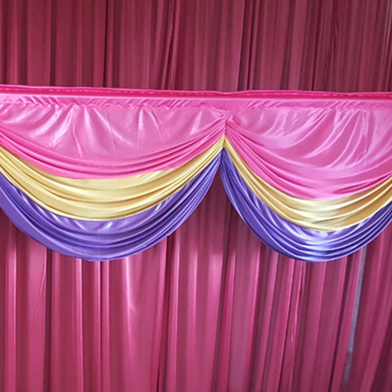 Индивидуальные занавески 3 смешанных цветов из ледяного шелка для свадебного