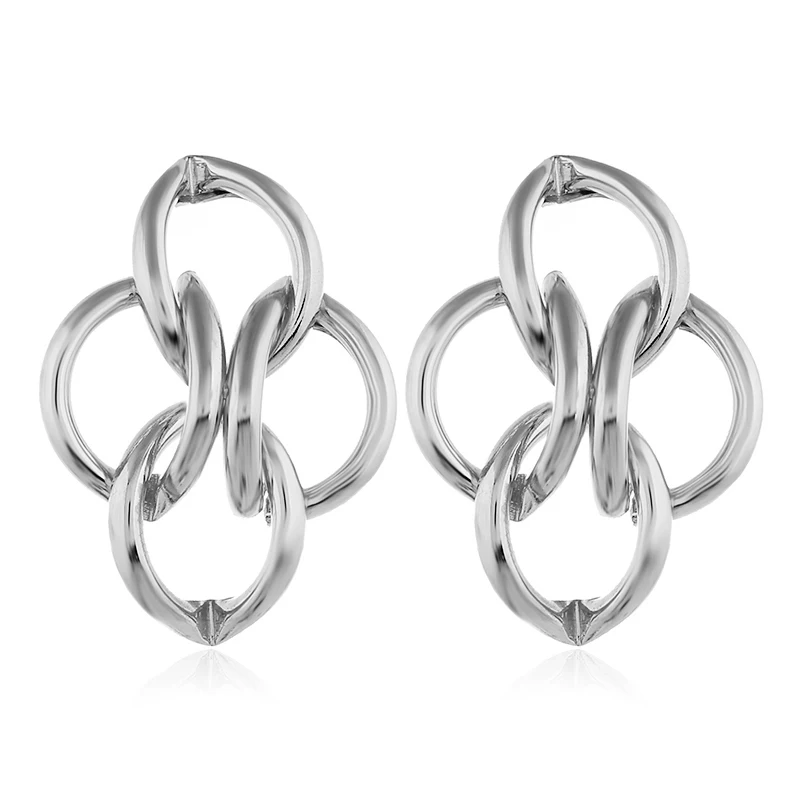 Silver XIYANIKE, новинка, золотые, серебряные, уникальные геометрические серьги для женщин, винтажные большие висячие серьги, массивные ювелирные изделия, Brincos E45 - Окраска металла: Silver