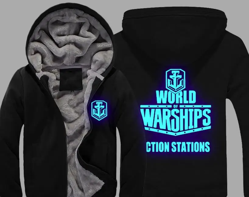 style5 Поражает Толстовка игры World of Warships куртка зимний, мужской, плотный флис молния световой поражает кофты - Цвет: style5